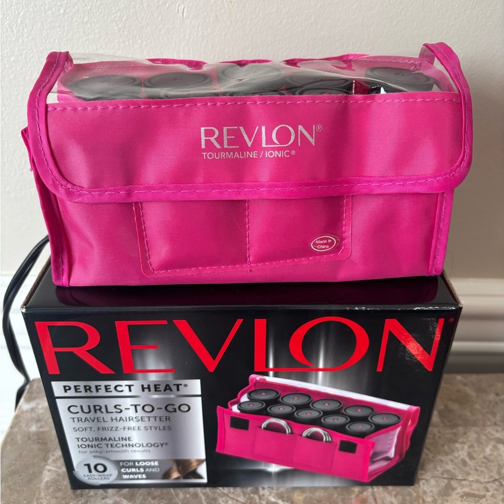 REVLON, CurlstoGo Piece Travel Hot Rollers, Pink, 10 Count